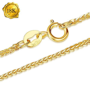 18 INCHES DIAMOND-CUT SQUARE 18KT SOLID YELLOW GOLD CHAIN