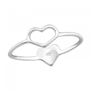 Minimalist Heart 925 Silver Ring