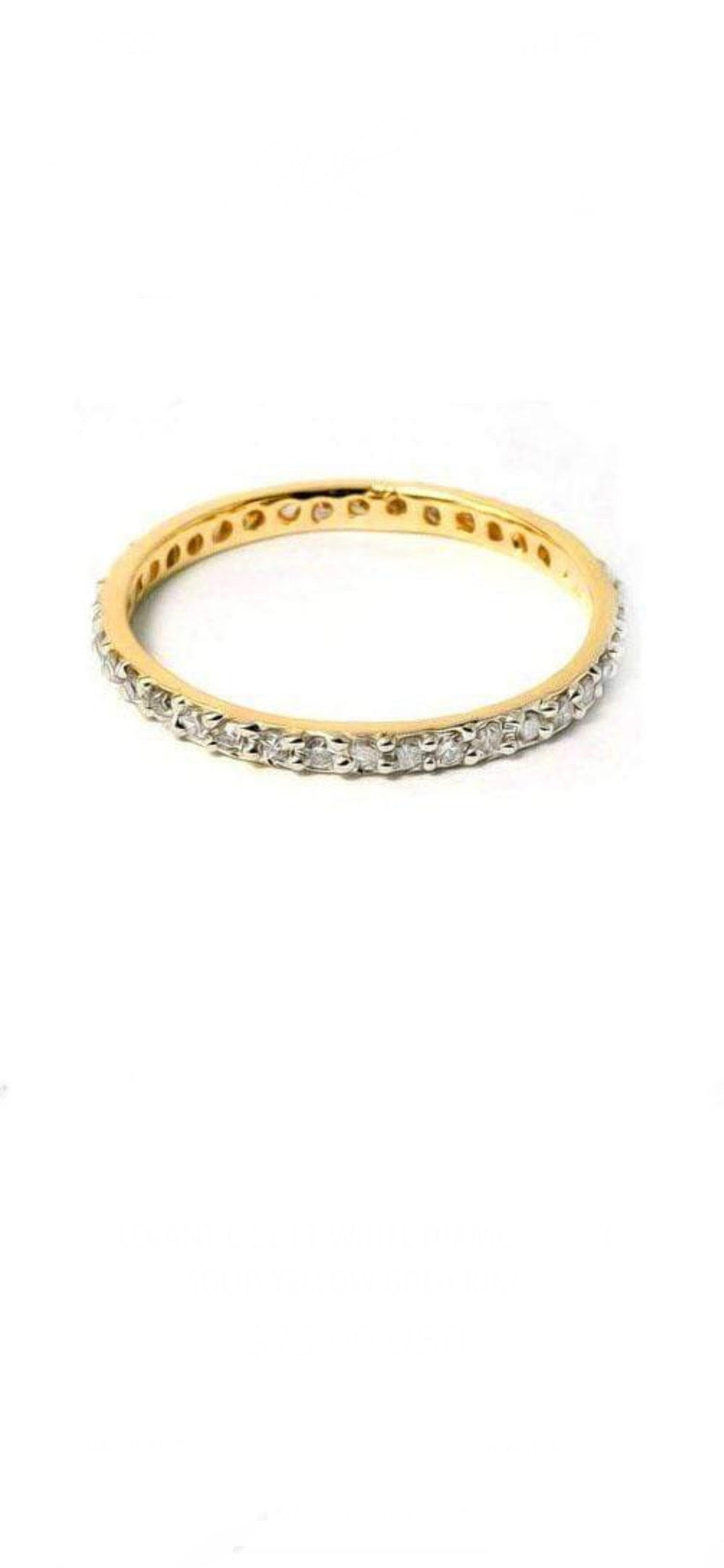 0.22 CT WHITE DIAMOND 10K SOLID YELLOW GOLD RING