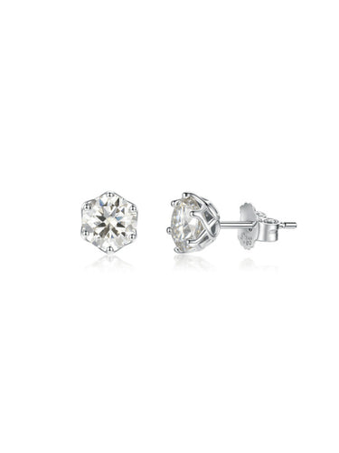 925 Silver Lab Diamond Moissanite Minimalist Stud Earring