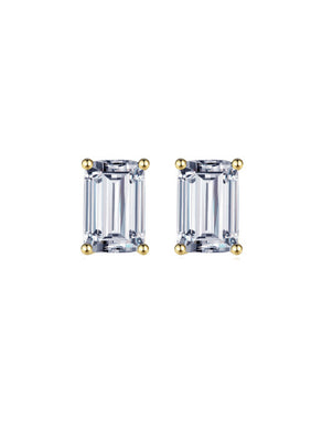 Gold Classic 925 Silver Earrings Zirconia Minimalist