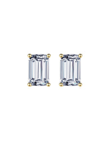 Gold Classic 925 Silver Earrings Zirconia Minimalist