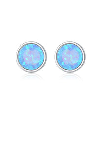 Minimalist White Opal Inspire Gold 925 Silver Earrings