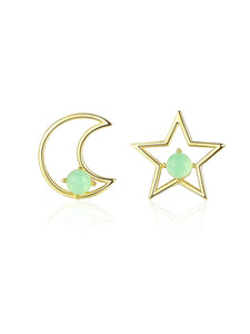 Green Triangle Opal Inspire 925 Silver Earrings