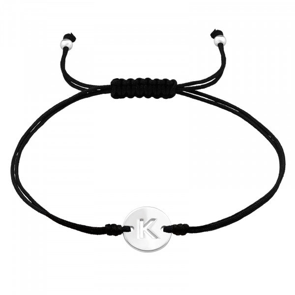 (K) Adjustable Letter Bracelet  Alphabet 925 Sterling Silver