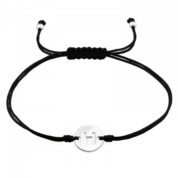 (H) Adjustable Letter Bracelet  Alphabet 925 Sterling Silver