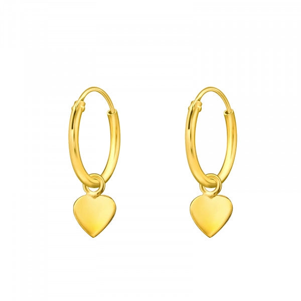 Heart 925 Sterling Silver Hoops Earrings