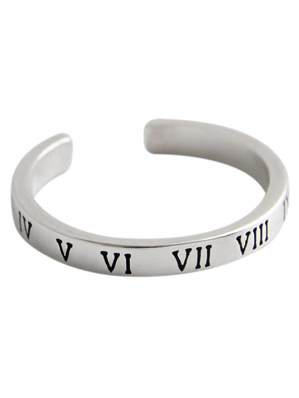 925 Sterling Silver  Ring Roman Number