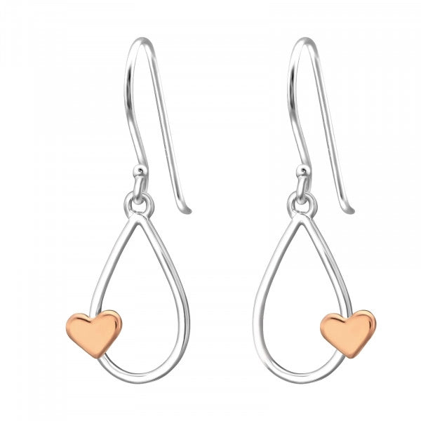 Classic Heart Dangle 925 Silver Earring