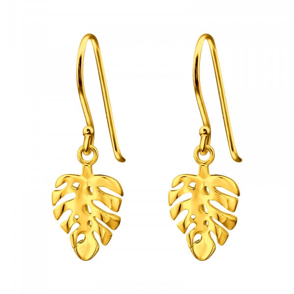 Gold Silver Leaf 925 Silver Earring
