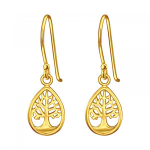 Gold Classic Tree Silver 925 Silver Earring