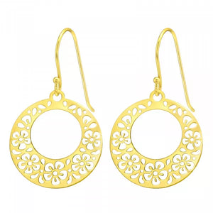 Gold Classic Flower Silver 925 Silver Earring