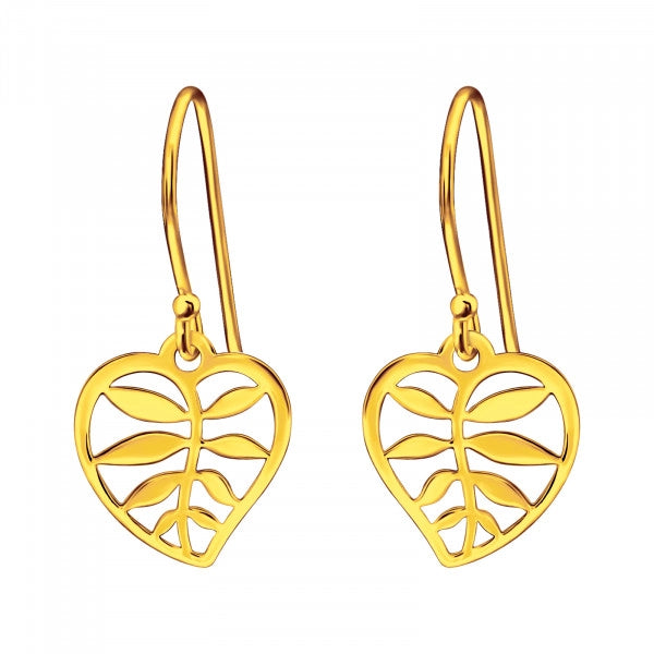 Gold Silver Leaf 925 Silver Earring