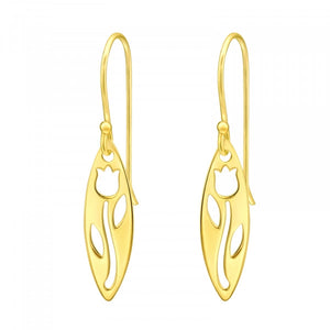 Gold Classic Flower Silver 925 Silver Earring