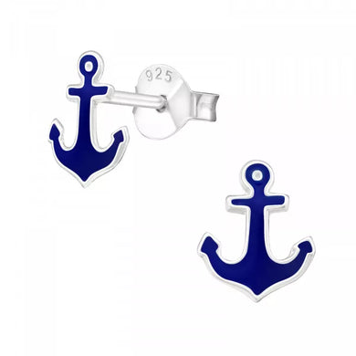 925 Sterling Silver Anchor Stud Earring