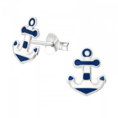 925 Sterling Silver Anchor Stud Earring