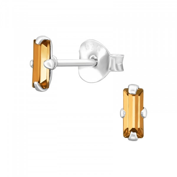 Yellow Diamond Zirconia 925 Silver Earrings Zirconia Minimalist