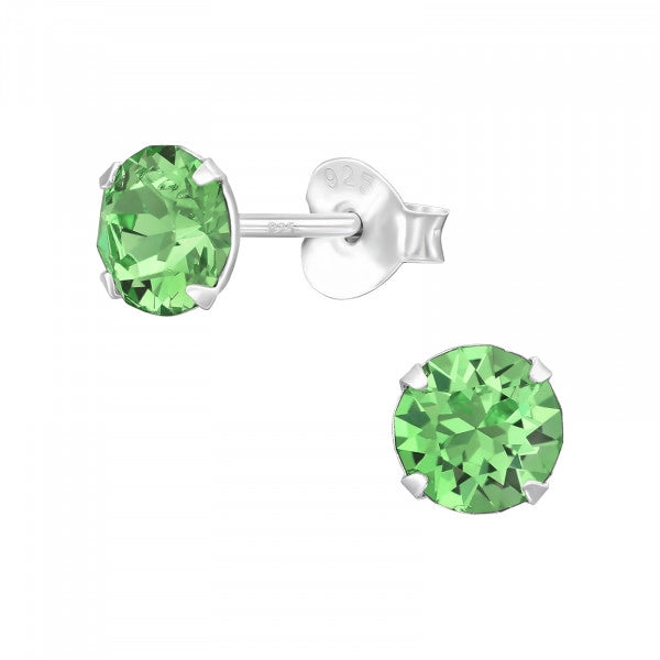 Green Zirconia Diamond 925 Silver Earrings Zirconia Minimalist