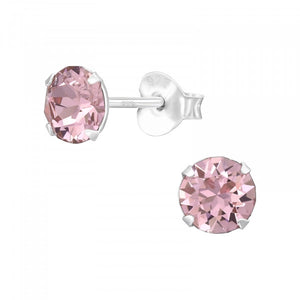 Pink Zirconia Diamond 925 Silver Earrings Zirconia Minimalist