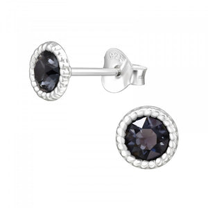 Black Zirconia Diamond 925 Silver Earrings Minimalist