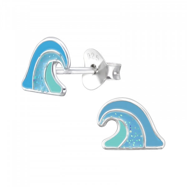 925 Sterling Silver Wave Stud Earring