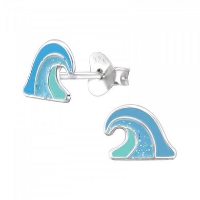 925 Sterling Silver Wave Stud Earring