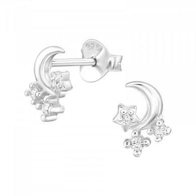 Moon Stud Earrings Classic 925 Silver Stud Earrings