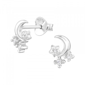 Moon Stud Earrings Classic 925 Silver Stud Earrings