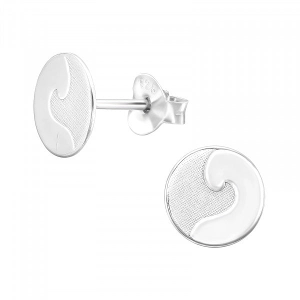 925 Sterling Silver Wave Stud Earring