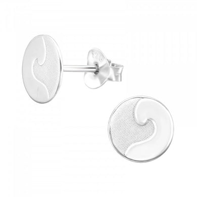 925 Sterling Silver Wave Stud Earring