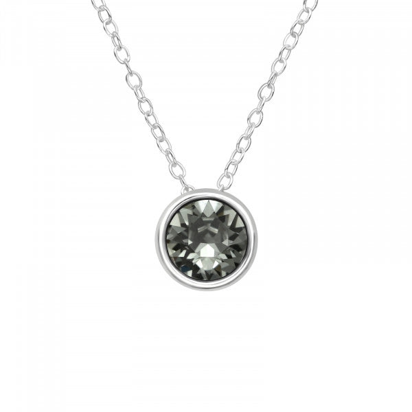 European Crystal 925 Sterling Silver Necklace