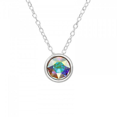 European Crystal 925 Sterling Silver Necklace