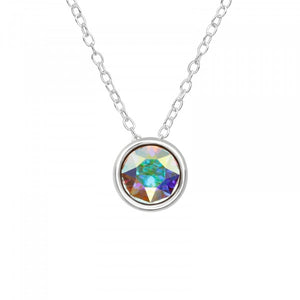 European Crystal 925 Sterling Silver Necklace