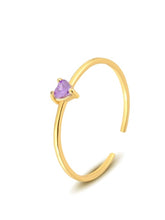 Load image into Gallery viewer, Gold 925 Sterling Silver  Ring Purple Crystal Diamond