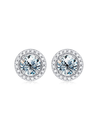 925 Silver Lab Diamond Moissanite Minimalist Stud Earring