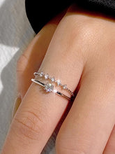 Load image into Gallery viewer, 2 Rings Set 925 Silver Lab Diamond Moissanite Minimalist Engagement Ring
