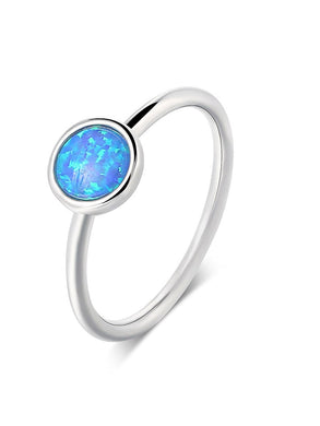 Gold 925 Sterling Silver Blue Inspire Opal Ring