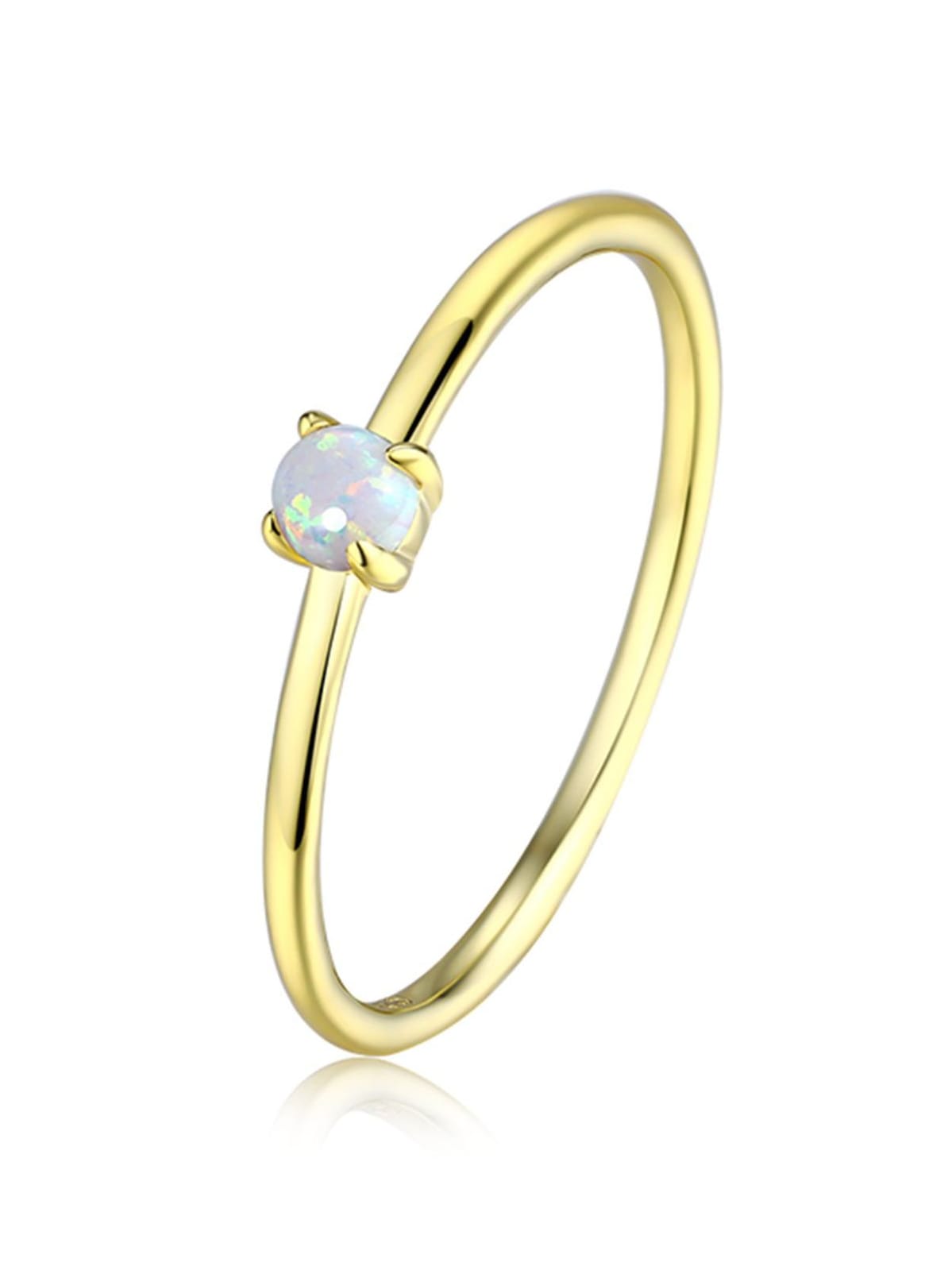 Gold 925 Sterling Silver Blue Opal Inspire Ring