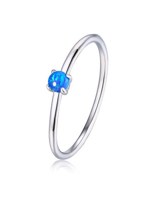 Gold 925 Sterling Silver Blue Opal Inspire Ring
