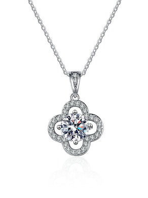 925 Silver Flower Lab Diamond Moissanite Classic Necklace