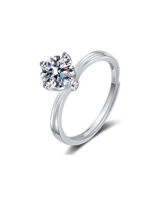 925 Silver Lab Diamond Moissanite Minimalist Engagment Ring