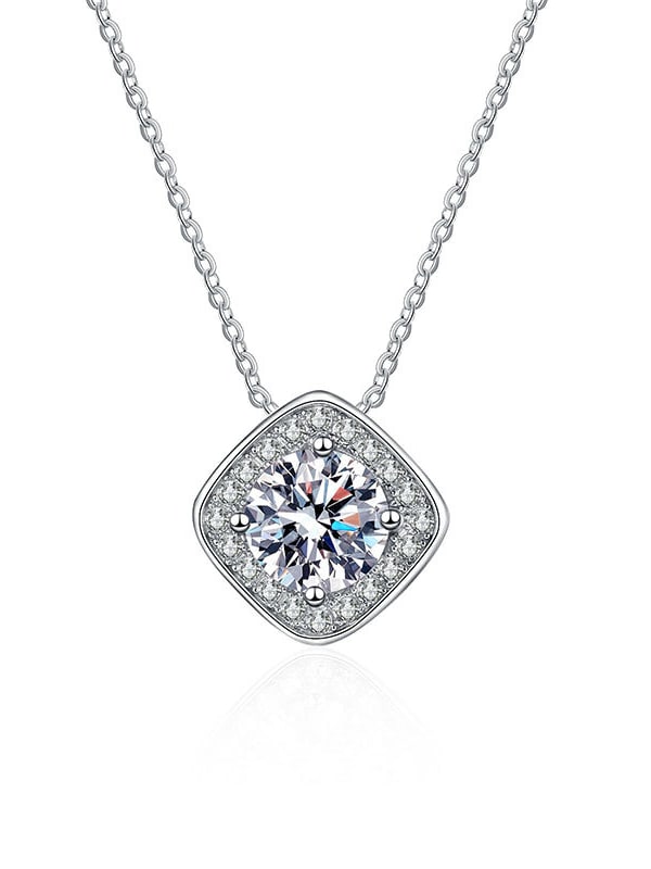 925 Silver Lab Diamond Moissanite Classic Necklace