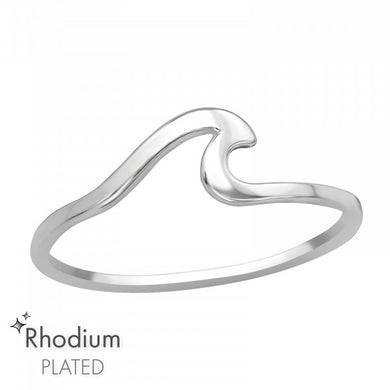 925 Sterling Silver Wave Ring Earring