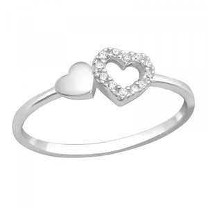 Minimalist Heart Style 925 Silver Ring