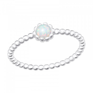 Minimalist Opal Style 925 Silver Ring