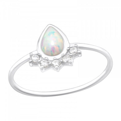 Minimalist Opal Style 925 Silver Ring