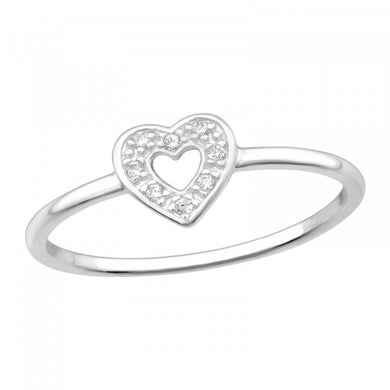 Minimalist Heart Diamond Style 925 Silver Ring