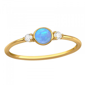 925 Sterling Silver  Ring White Inspire Opal