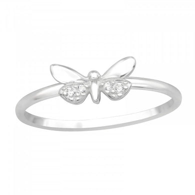 Minimalist Buttlerfly Style 925 Silver Ring