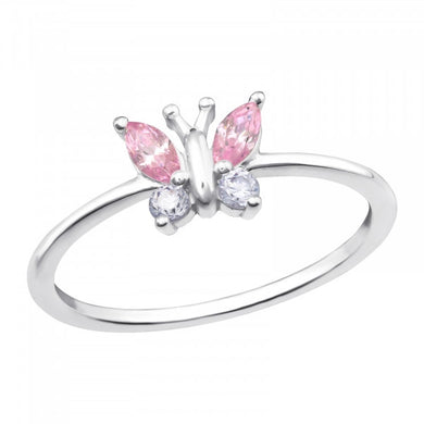 Minimalist Buttlerfly Diamond Style 925 Silver Ring